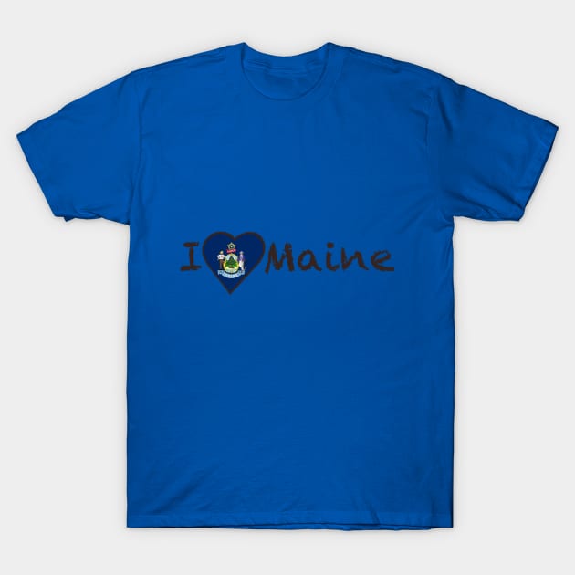 I Love Maine T-Shirt by JellyFish92